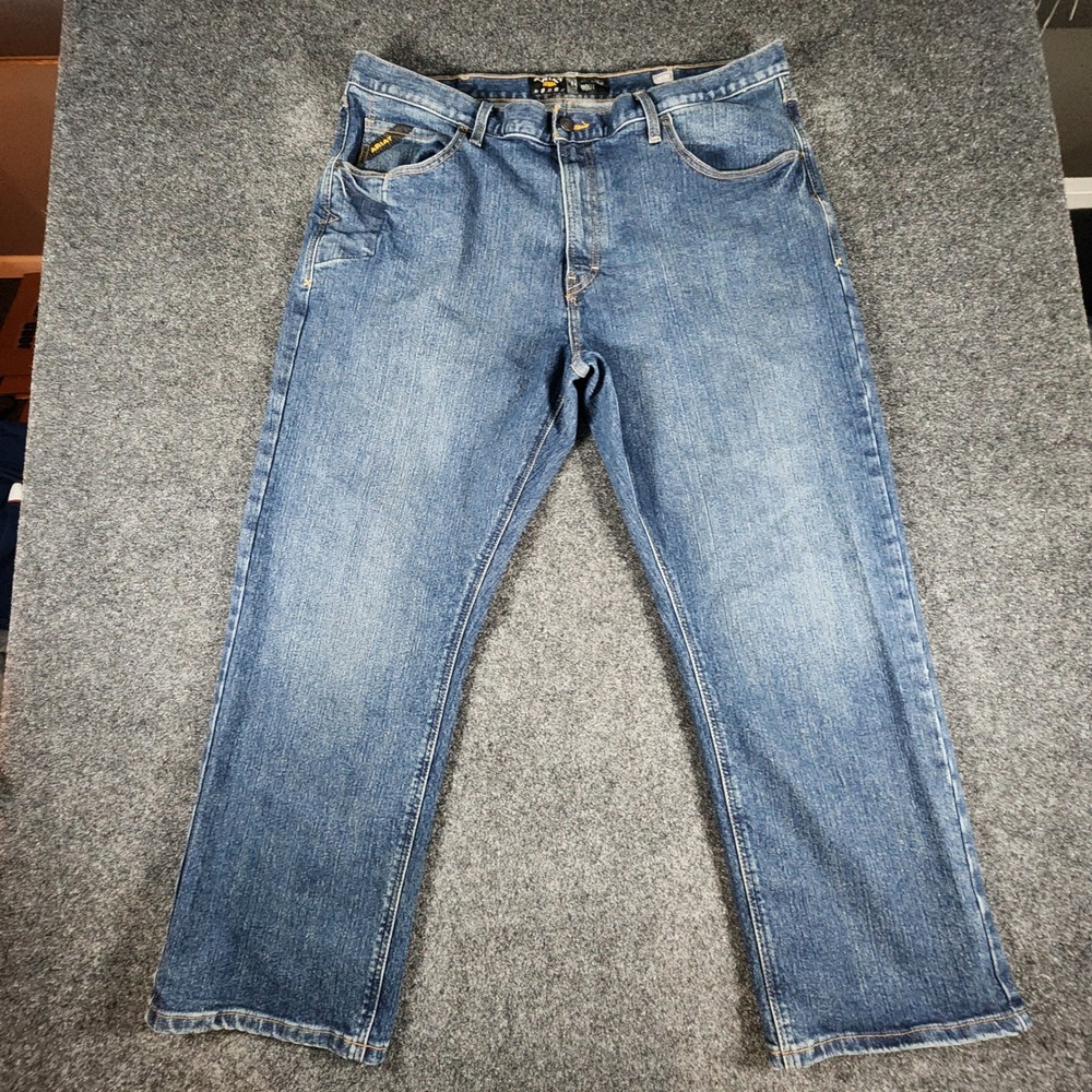 Ariat Rebar M4 Jeans Mens 42x30 Fit 40x29 Blue Relaxed Bootcut Carbine 10016221